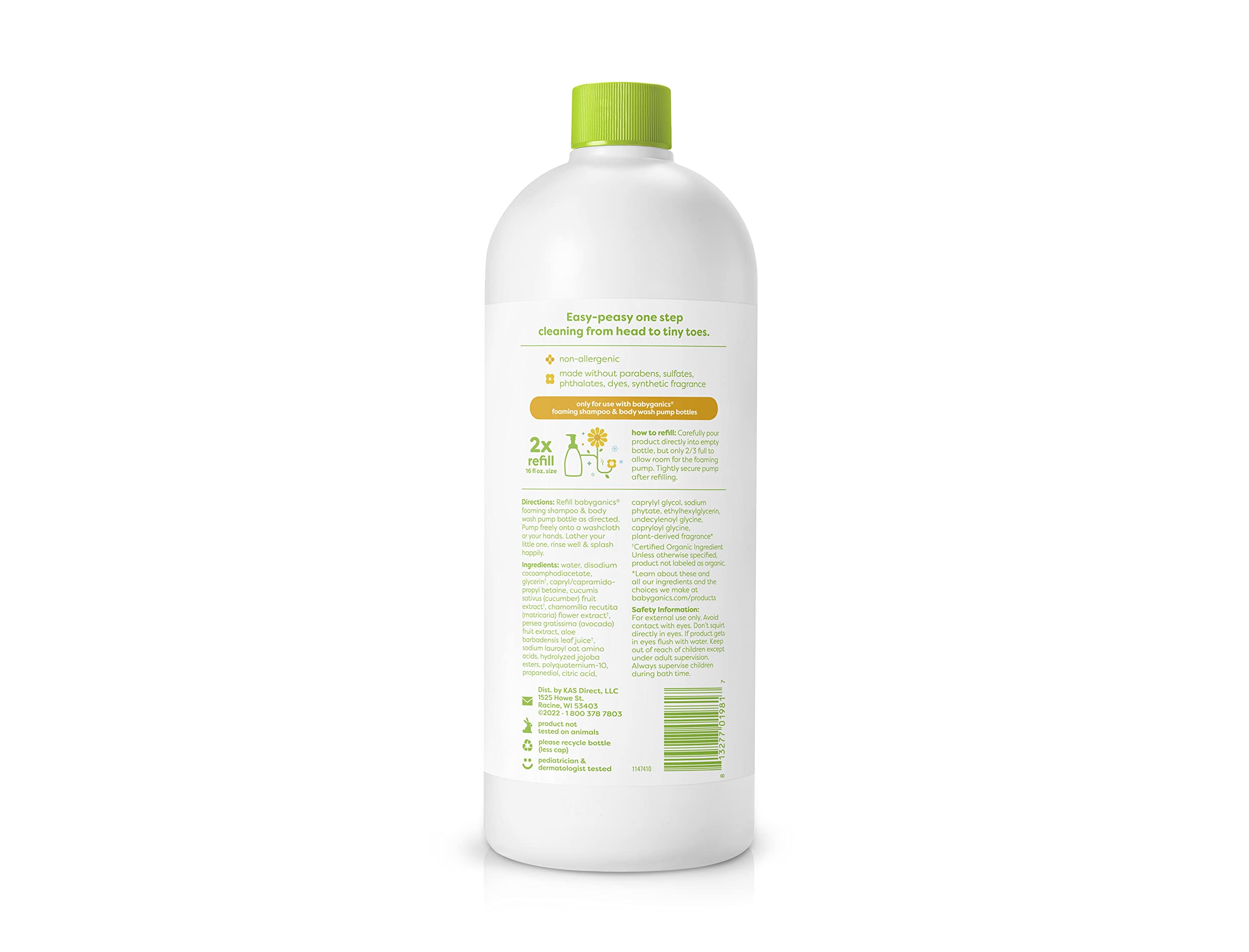 Foamy texture of Babyganics shampoo and body wash ideal for bath time