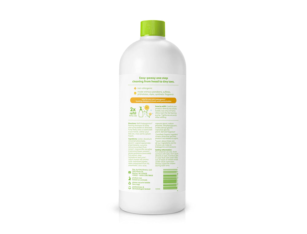 Foamy texture of Babyganics shampoo and body wash ideal for bath time