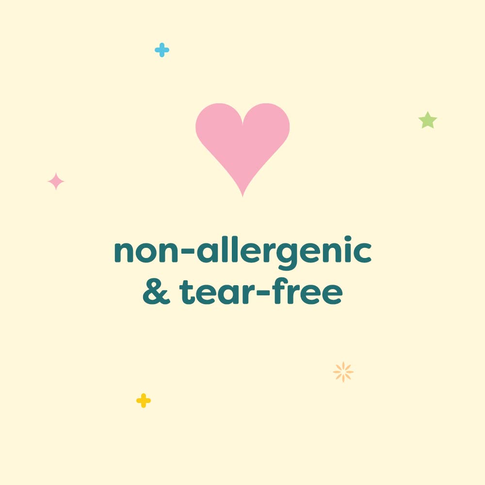 Bottle photos show easy-to-read safety icons and cruelty-free certification from Babyganics