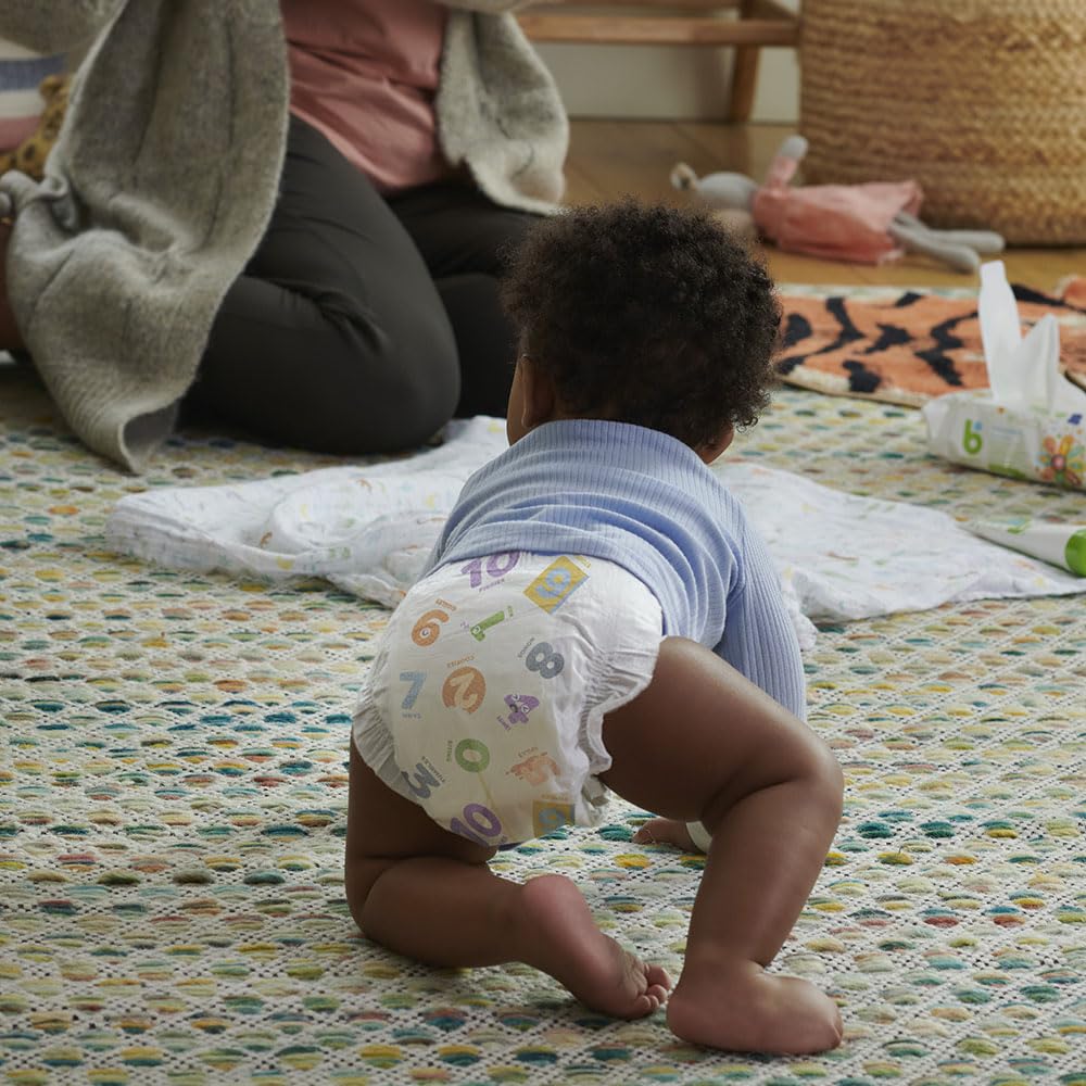 Babyganics Size 5 diaper chlorine-free core pulp supports eco-friendly production.