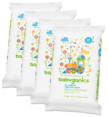 BabyGanics Toy, Table & Highchair Wipes pack front view for quick cleanups