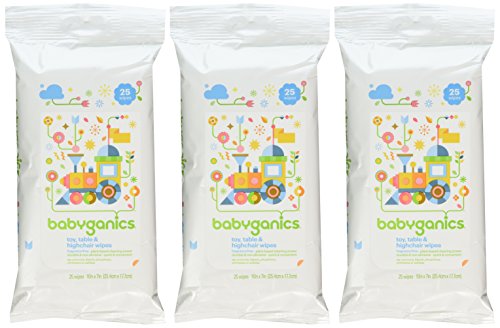 Quick and convenient cleaning with Babyganics wipes