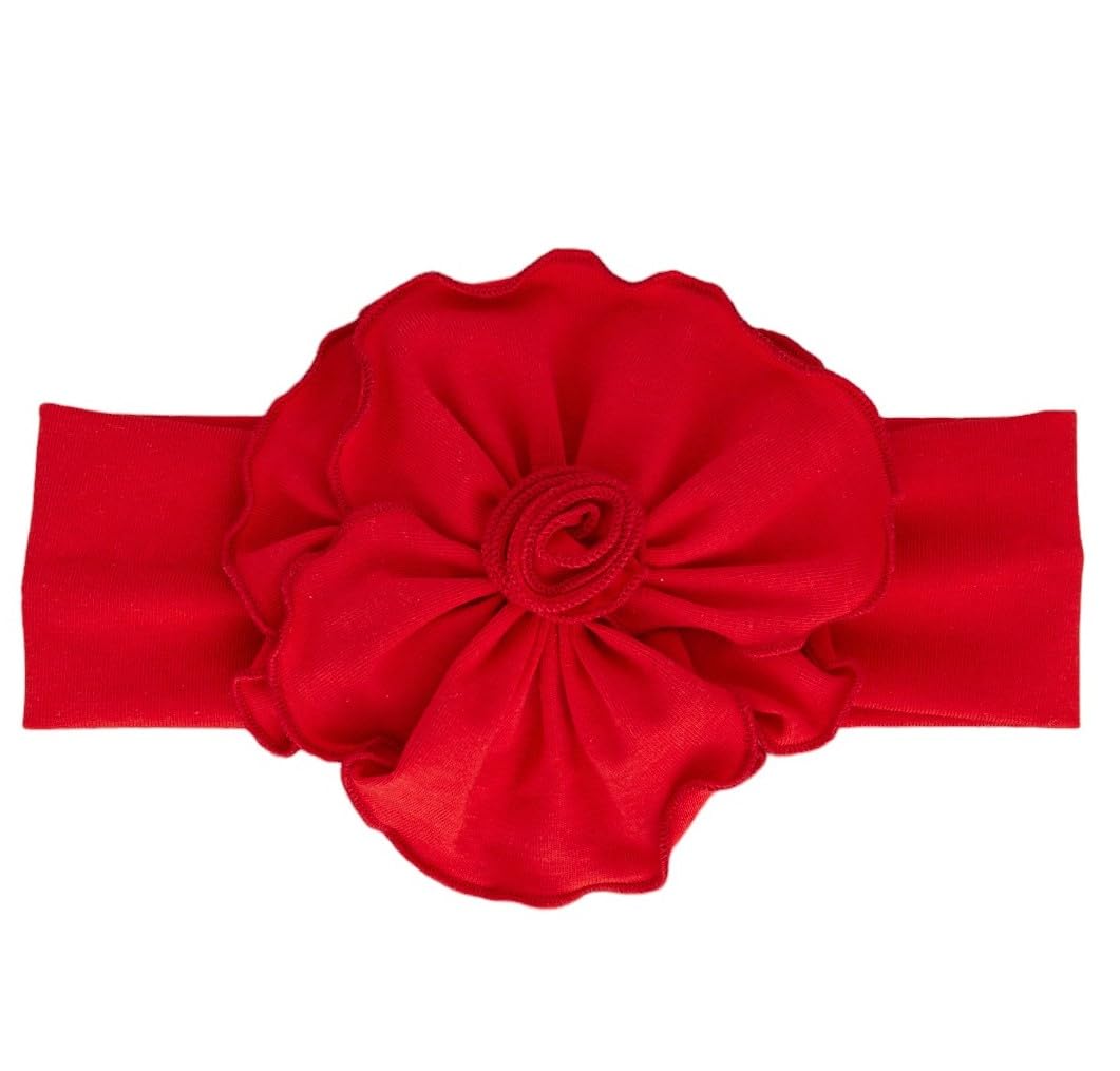 BABYGIZ baby girl headband with red big flower offers soft comfort for newborns.