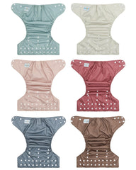 Babygoal 6 cloth diaper covers with waterproof fabric to protect outfits during day.