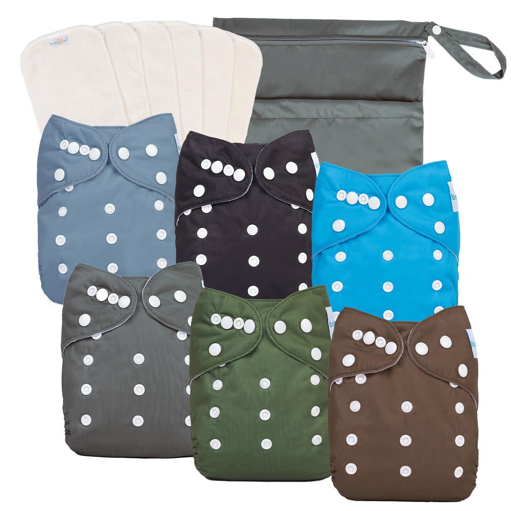 babygoal baby boy cloth diaper set with adjustable snaps for a snug fit