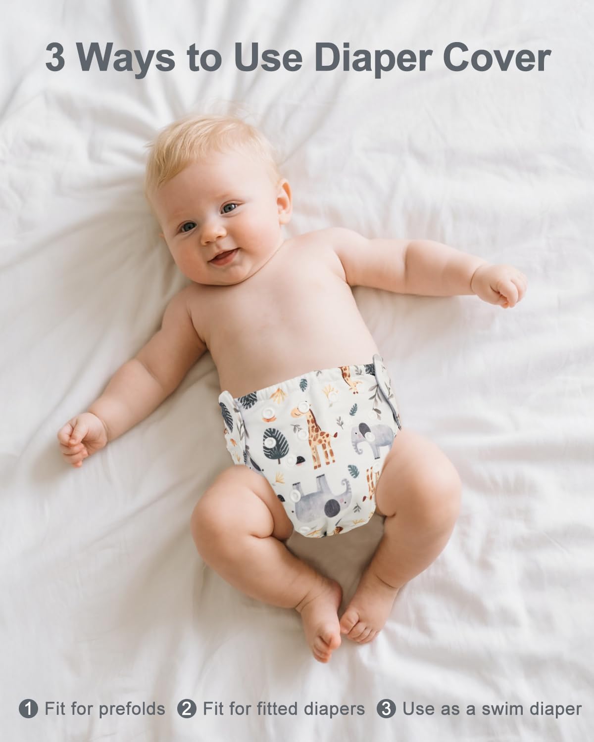 Babygoal cloth cover for fitted diapers protects clothing from leaks
