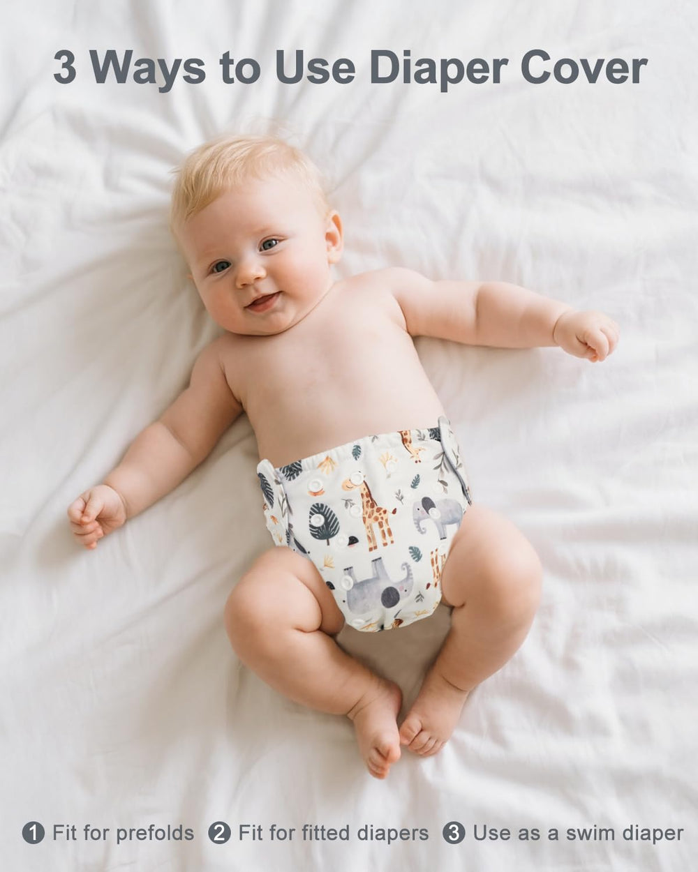Babygoal cloth cover for fitted diapers protects clothing from leaks