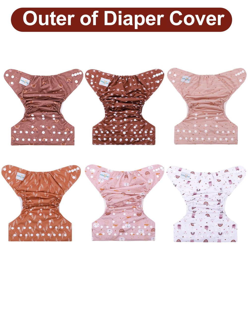 Babygoal baby wearing diaper cover provides all-day comfortable fit.