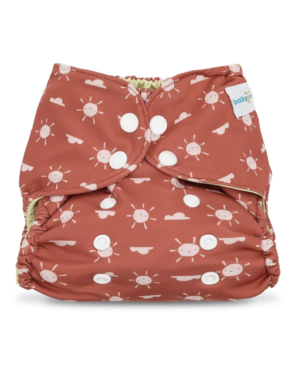 Babygoal babycloth cover with adjustable-snaps for a growing baby and secure fit.