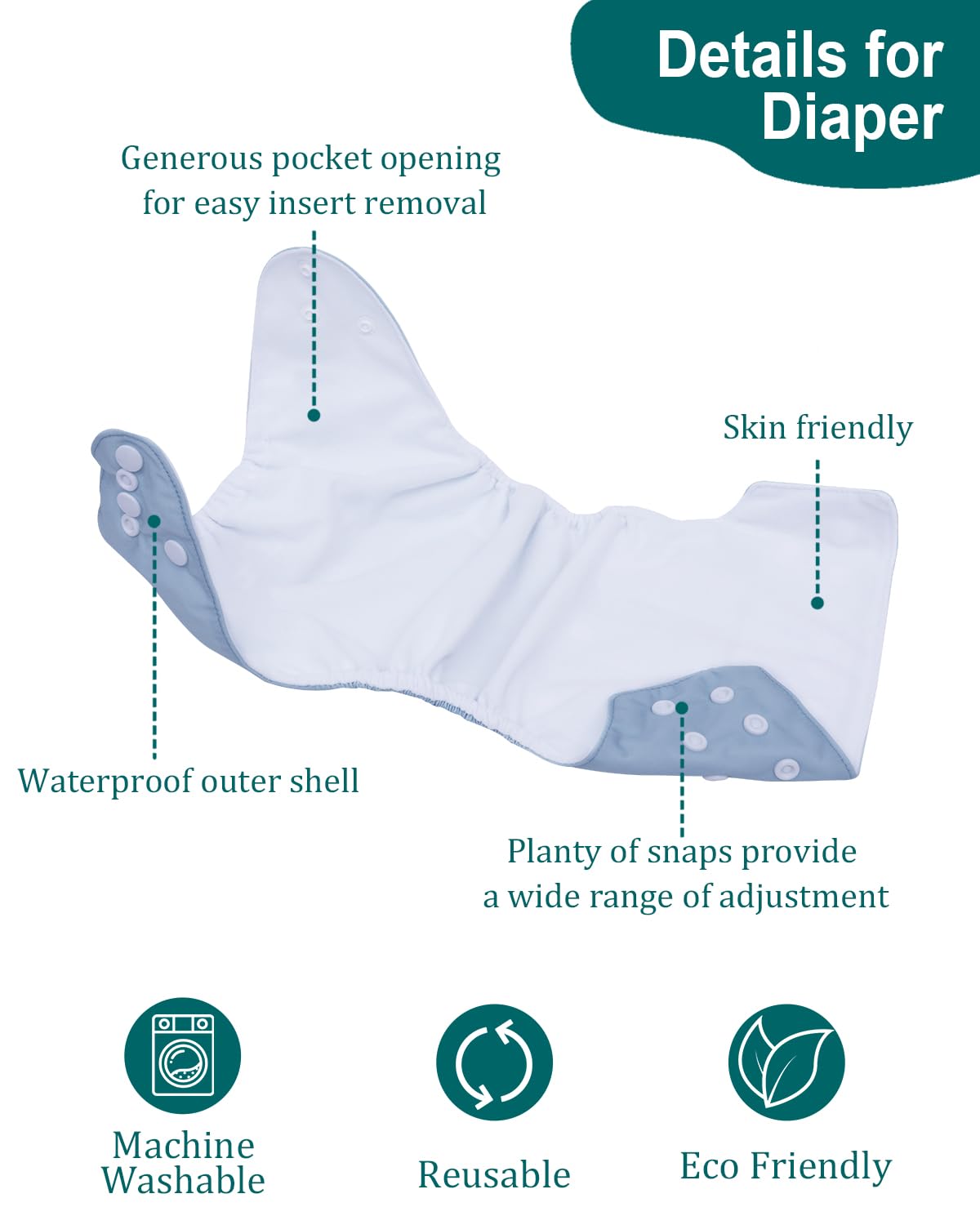 Babygoal rayon from bamboo inserts provide soft, breathable comfort for sensitive skin
