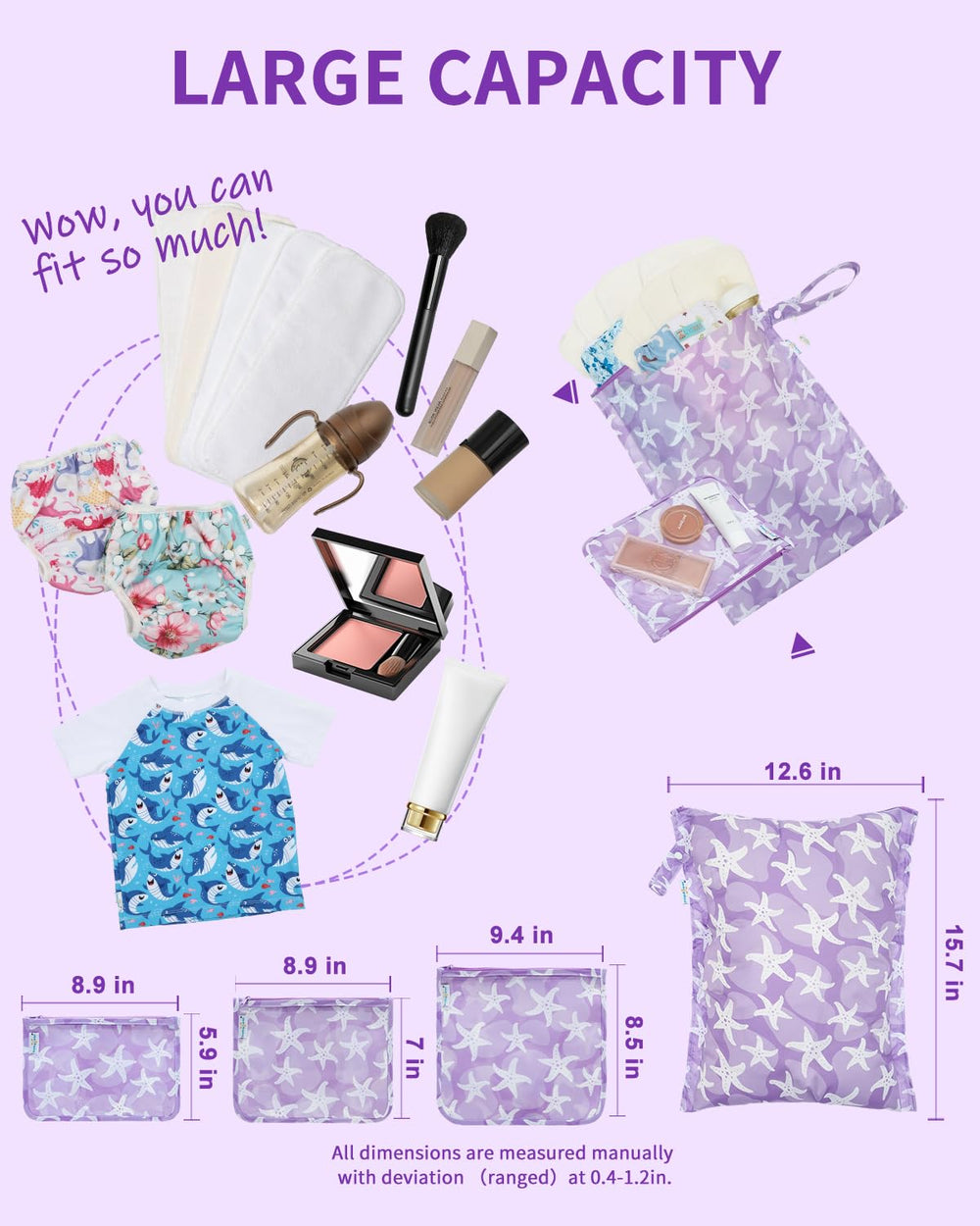 babygoal clear-travel-bag-medium-7x9 clear makeup bag for on-the-go essentials