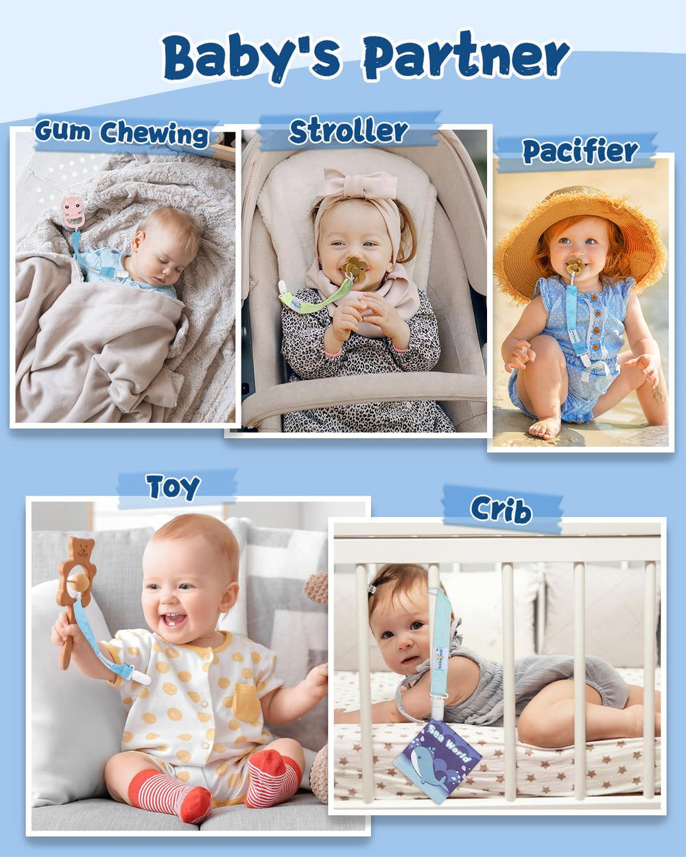 babygoal Clip 6PSGJ05 in-use with stroller for quick access to essentials.