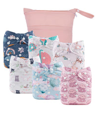 Babygoal cloth diaper cover with adjustable snaps for growing babies; reusable and budget-friendly.