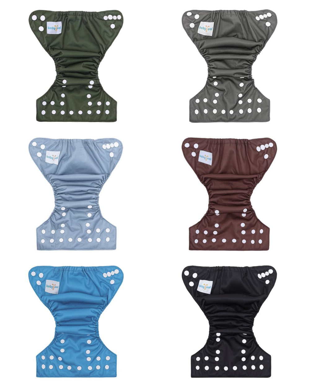 Babygoal cloth diaper cover snaps offer a snug, adjustable fit for growing newborns.