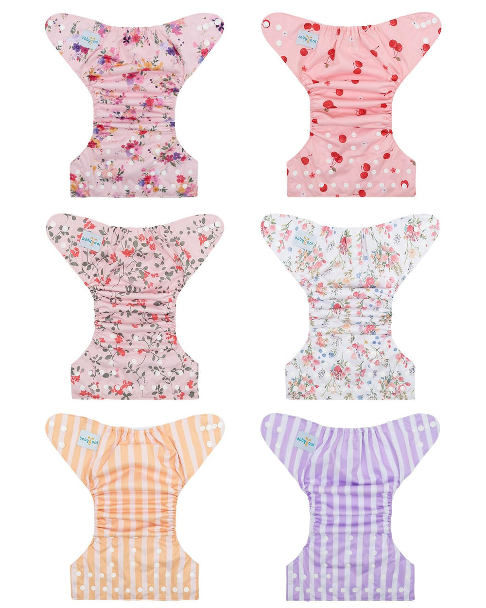 Babygoal cloth diaper covers on baby demonstrate comfortable, breathable daily wear.