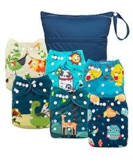 babygoal cloth diaper covers 6-pack with adjustable sizing for growing babies