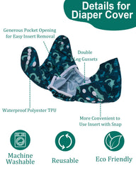 babygoal diaper covers with adjustable snaps for S, M, L sizing