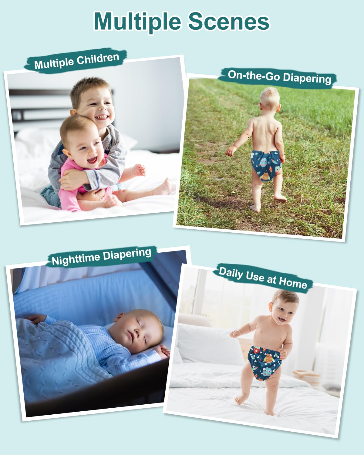 Babygoal diaper waist snaps shown for quick, secure adjustments during changes.