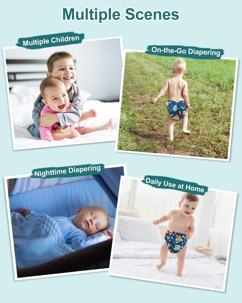 Babygoal diaper waist snaps shown for quick, secure adjustments during changes.