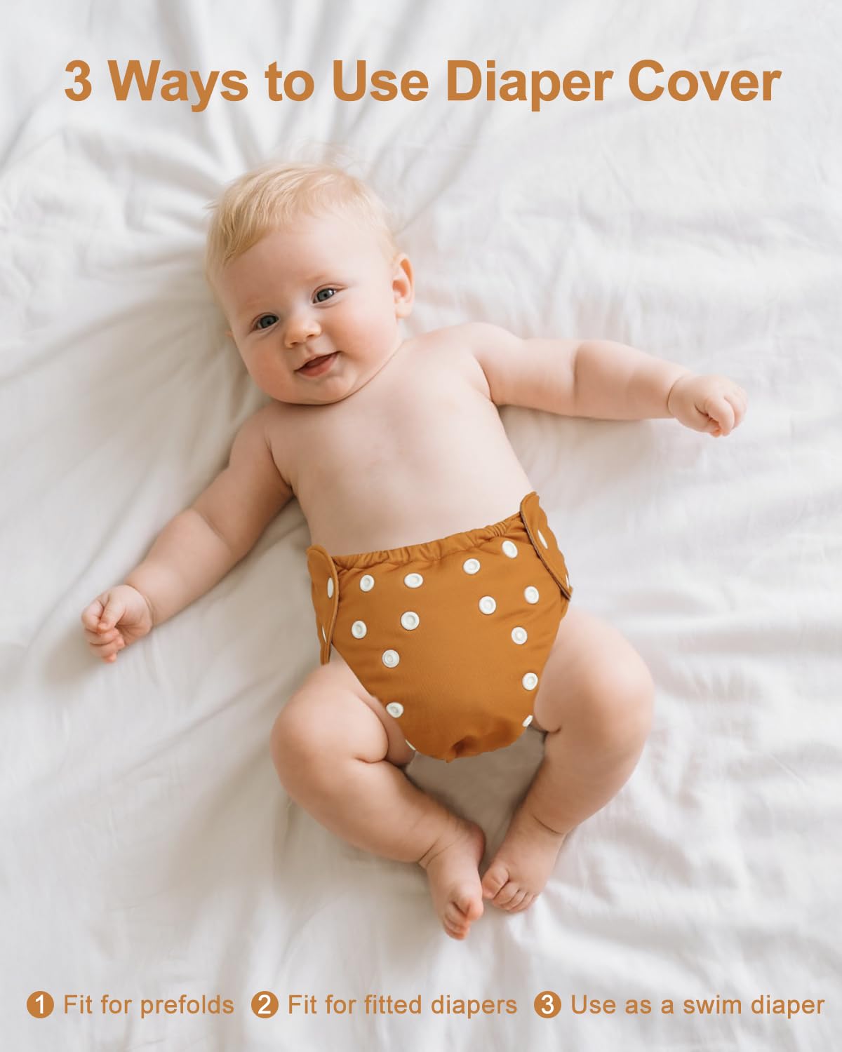 Babygoal diaper cover used as shell, wrap, training pant, or swim diaper