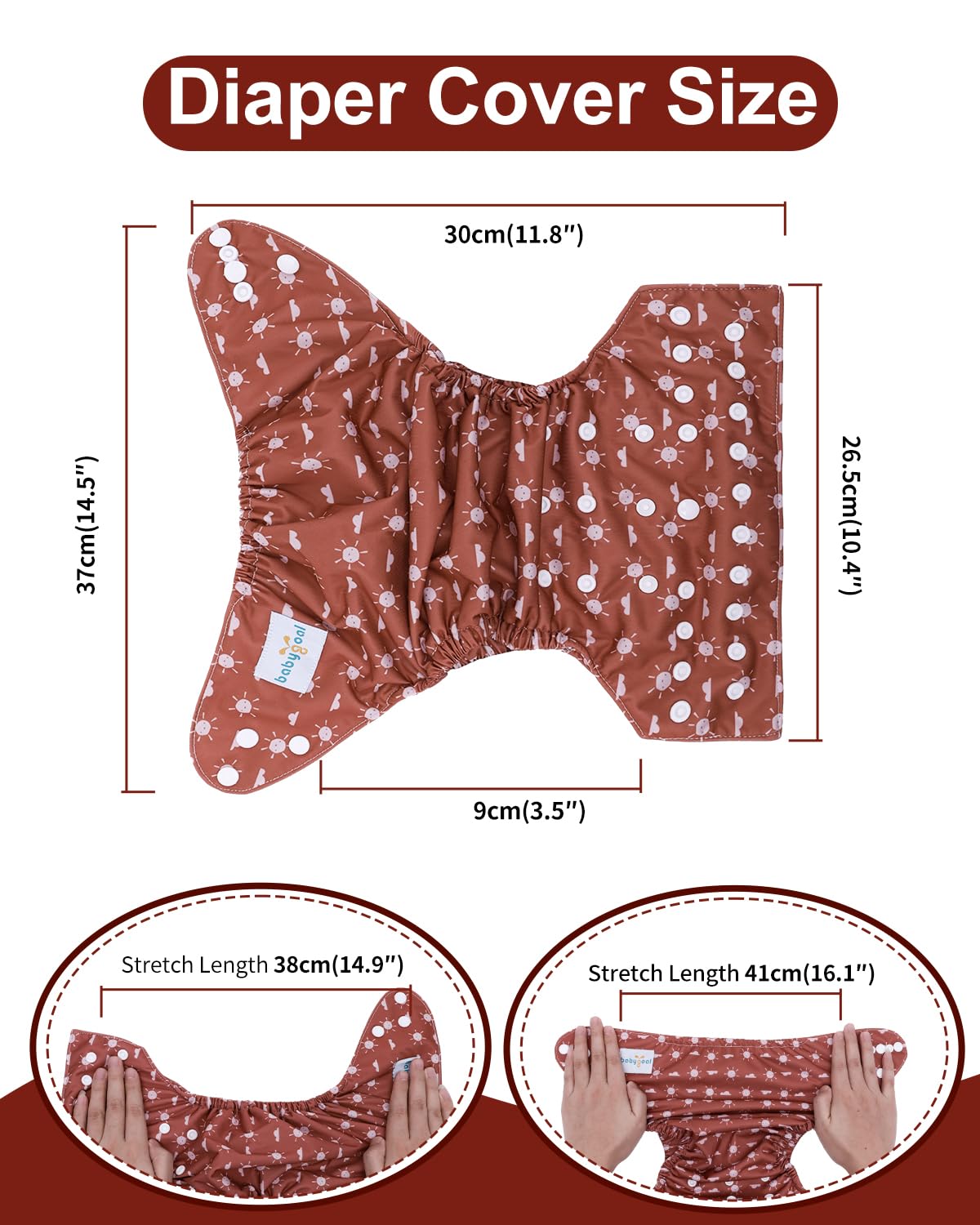Close-up of Babygoal double gusset diaper cover reduces leaks.