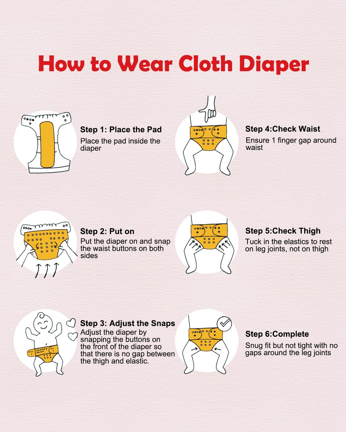 Babygoal easy-care cloth diaper set designed for frequent washing.