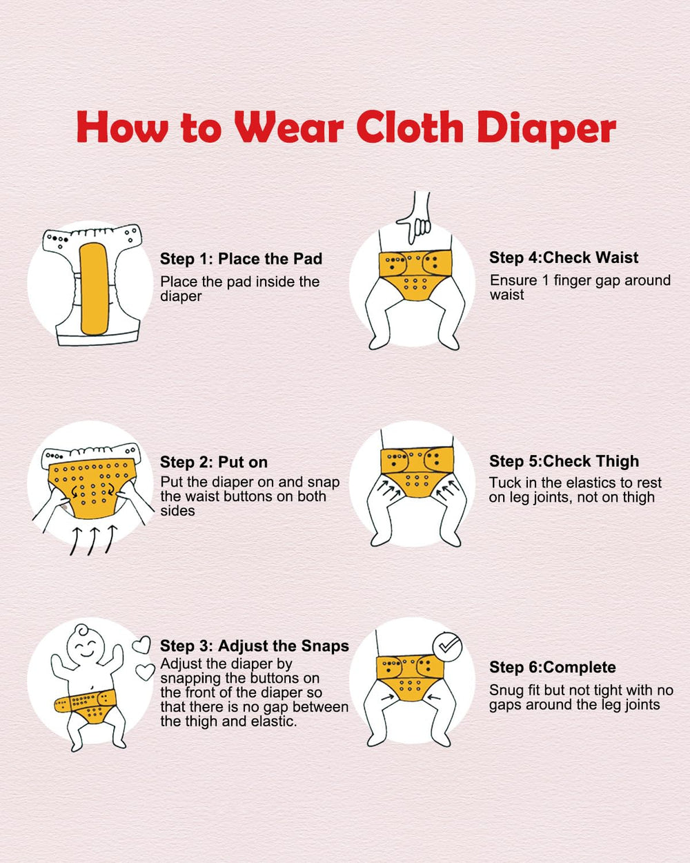 Babygoal easy-care cloth diaper set designed for frequent washing.