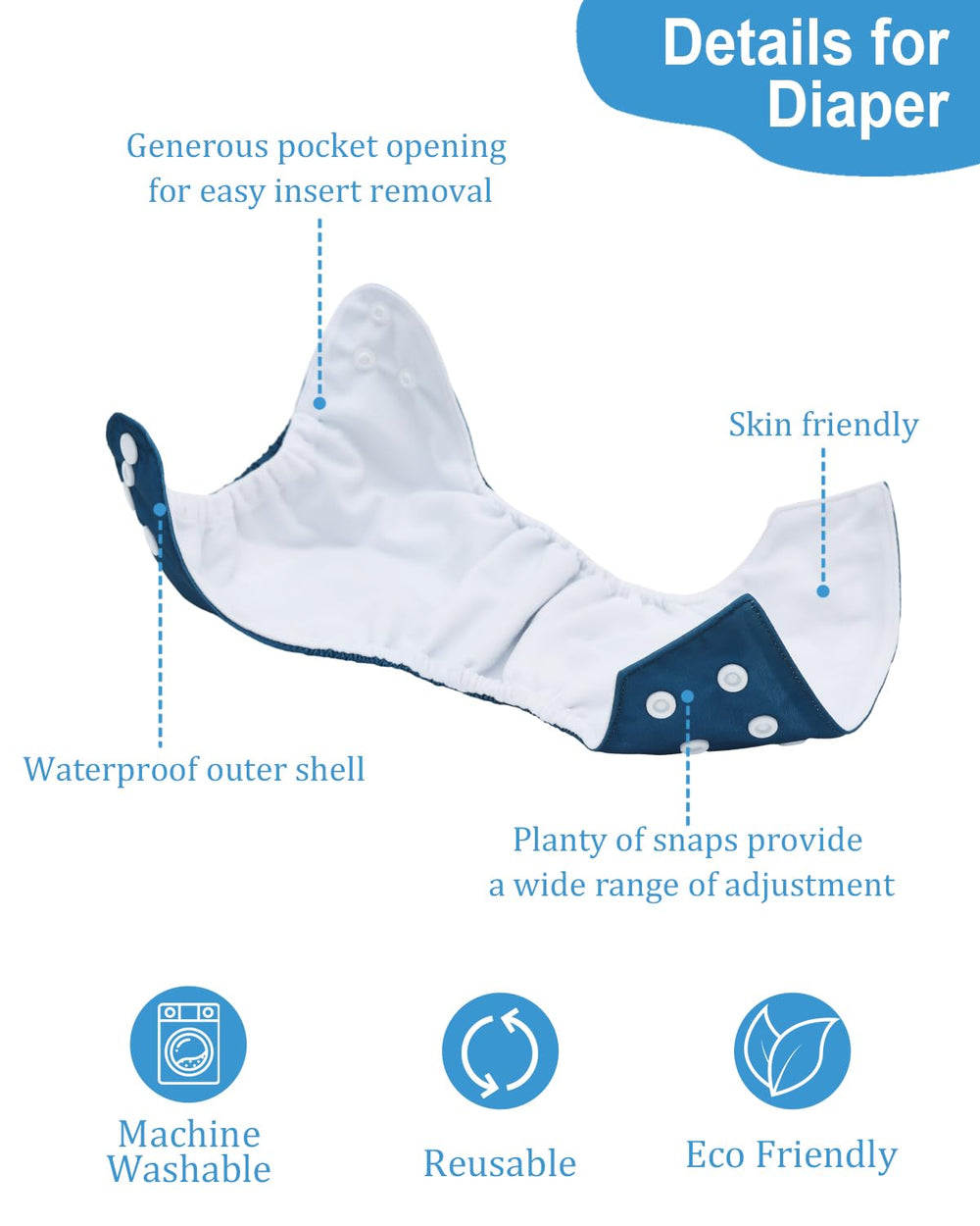 Babygoal inserts 6-pack visible to show absorbency options for different needs.