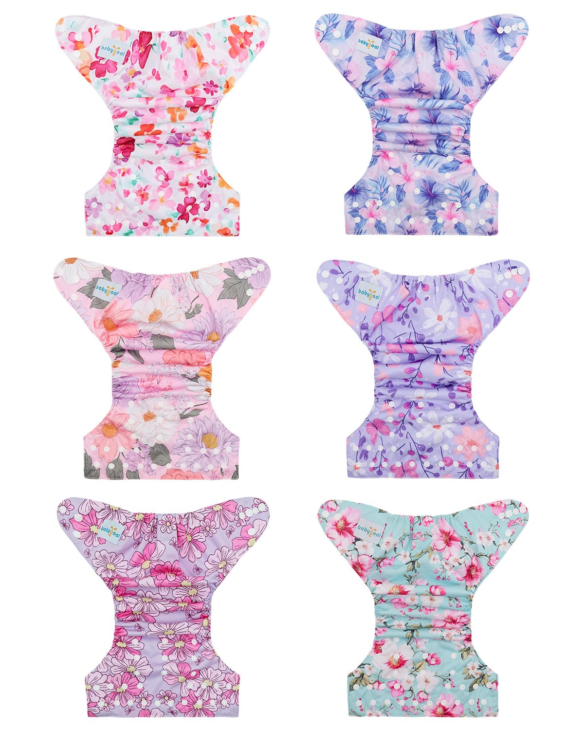 Six bamboo rayon inserts provide soft absorbency for daily diapering