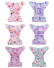 Six bamboo rayon inserts provide soft absorbency for daily diapering