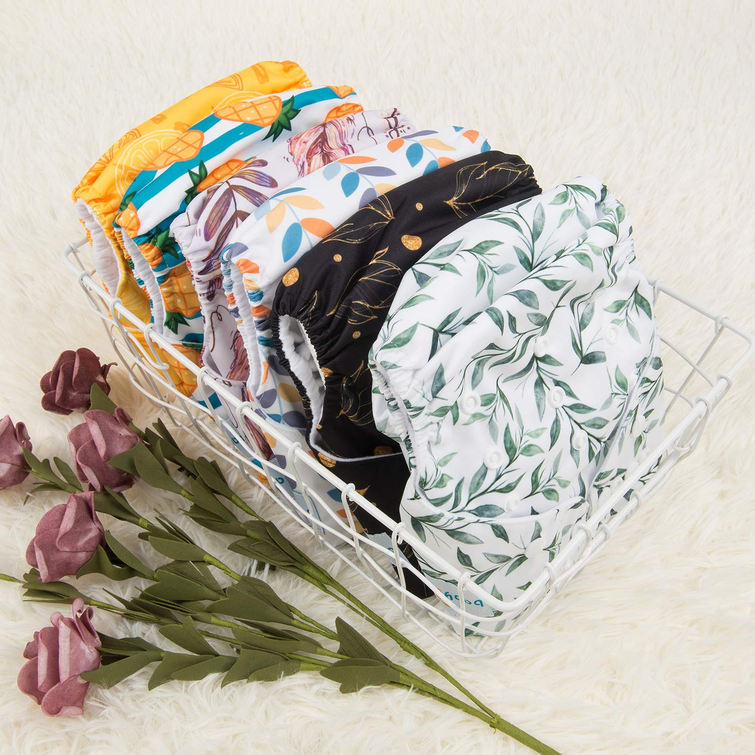 Babygoal leg gussets and elastic waist minimize leaks and keep baby comfortable