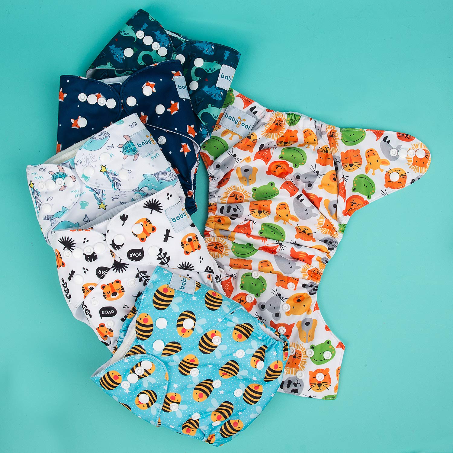 babygoal leg gussets and elastic prevent leaks while keeping baby comfortable.