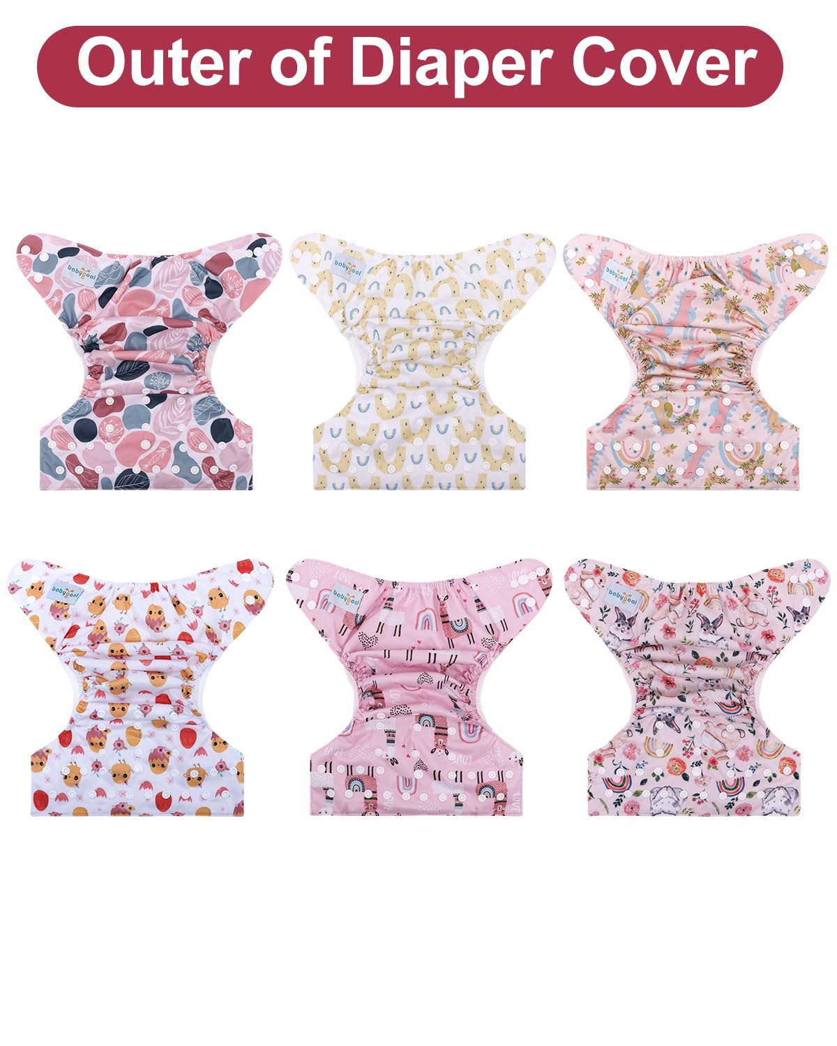 Babygoal machine-washable diaper covers for easy, quick cleaning.