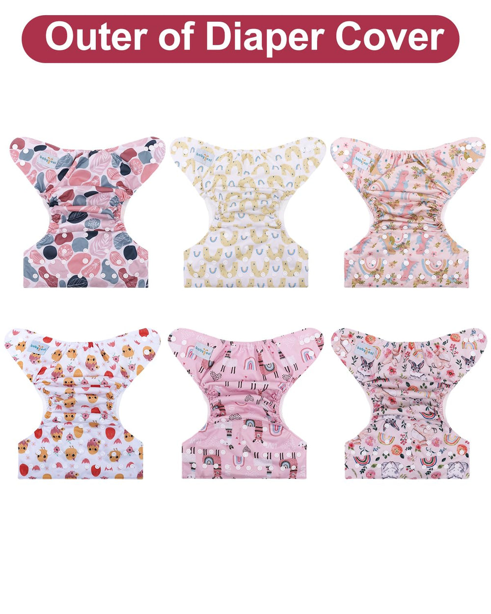 Babygoal machine-washable diaper covers for easy, quick cleaning.