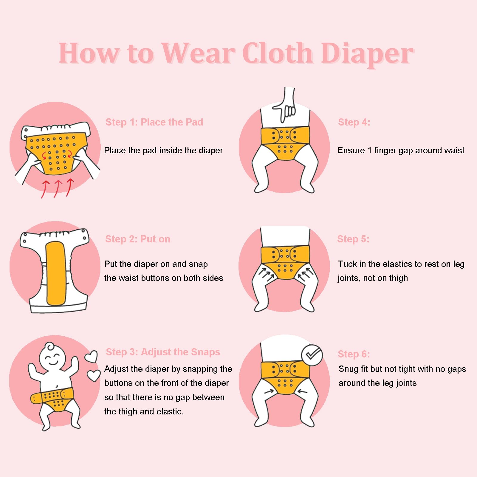 Babygoal reusable diapers are machine washable for easy care.