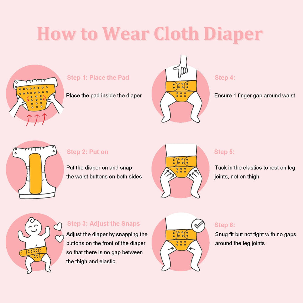 Babygoal reusable diapers are machine washable for easy care.