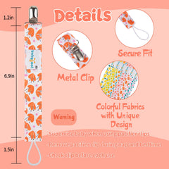 Babygoal clip with metal teeth provides secure hold on pacifiers.
