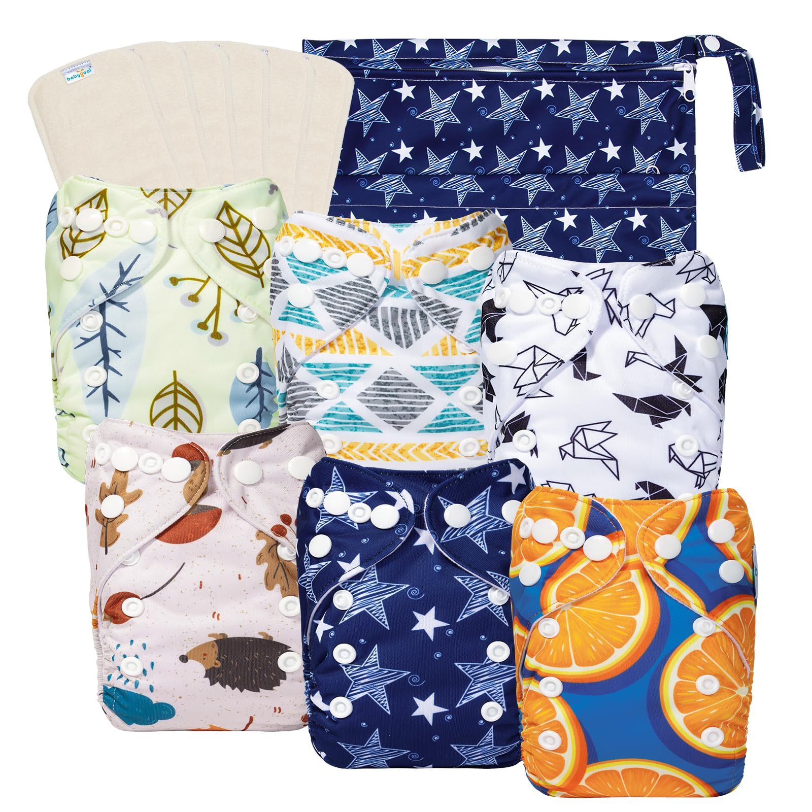 babygoal newborn cloth diaper 13-pack with gentle skin protection and easy wash