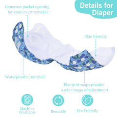 Babygoal newborn cloth diaper pack cover with adjustable snaps for snug fit.