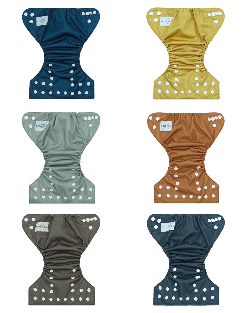Babygoal diaper snaps close-up highlighting adjustable fit for growing newborns.