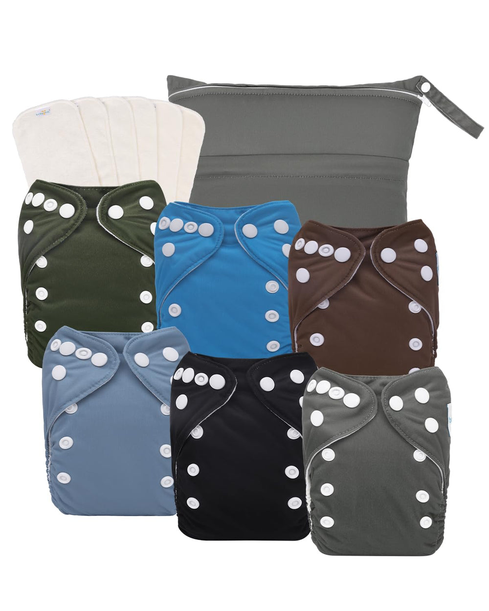 Babygoal newborn cloth diapers pack of 13 for 5-12 lb babies, reusable and budget-friendly.