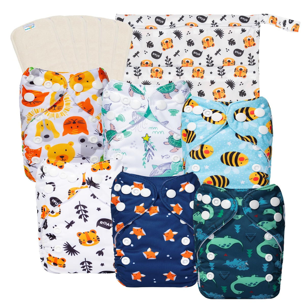 Babygoal newborn cloth diaper pack 13-piece bundle for 5–12 lb babies.
