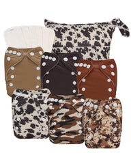 Babygoal newborn cloth diaper cover in pack, reusable and skin-friendly.