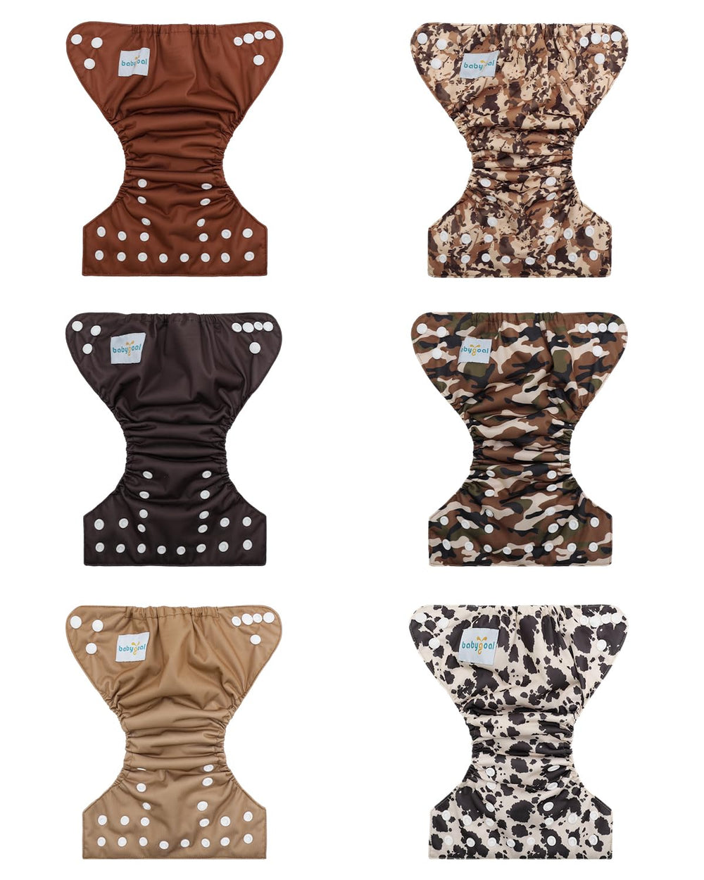 Babygoal cloth diaper with snap closures for a secure fit.