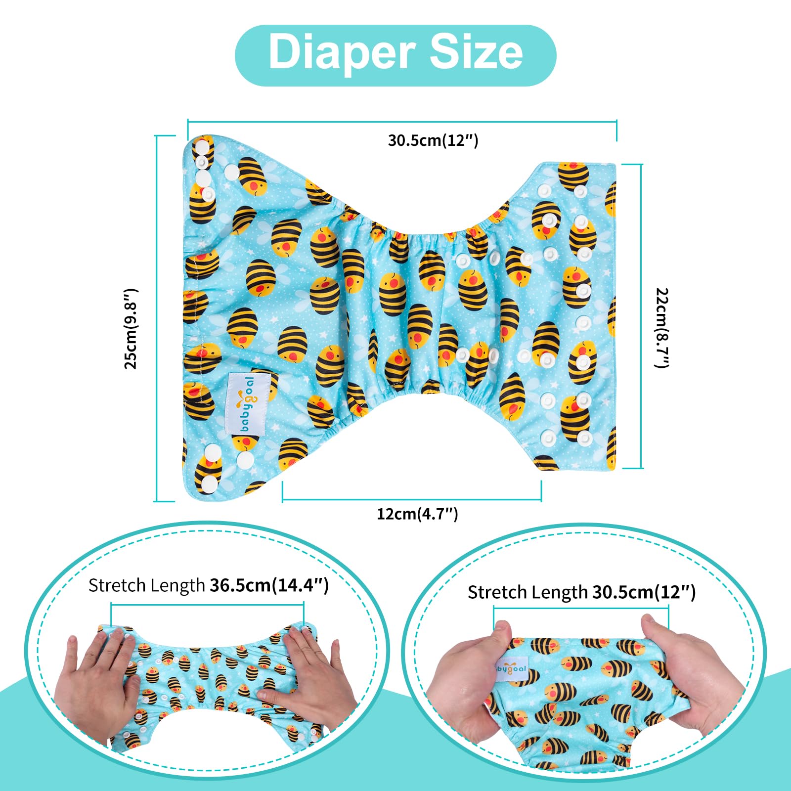 Babygoal six inserts add absorbency for longer daytime wear.