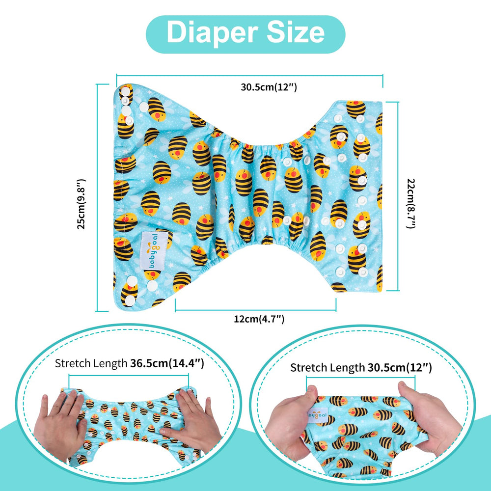 Babygoal six inserts add absorbency for longer daytime wear.