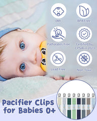 Babygoal pacifier clip with metal teeth securely gripping fabric