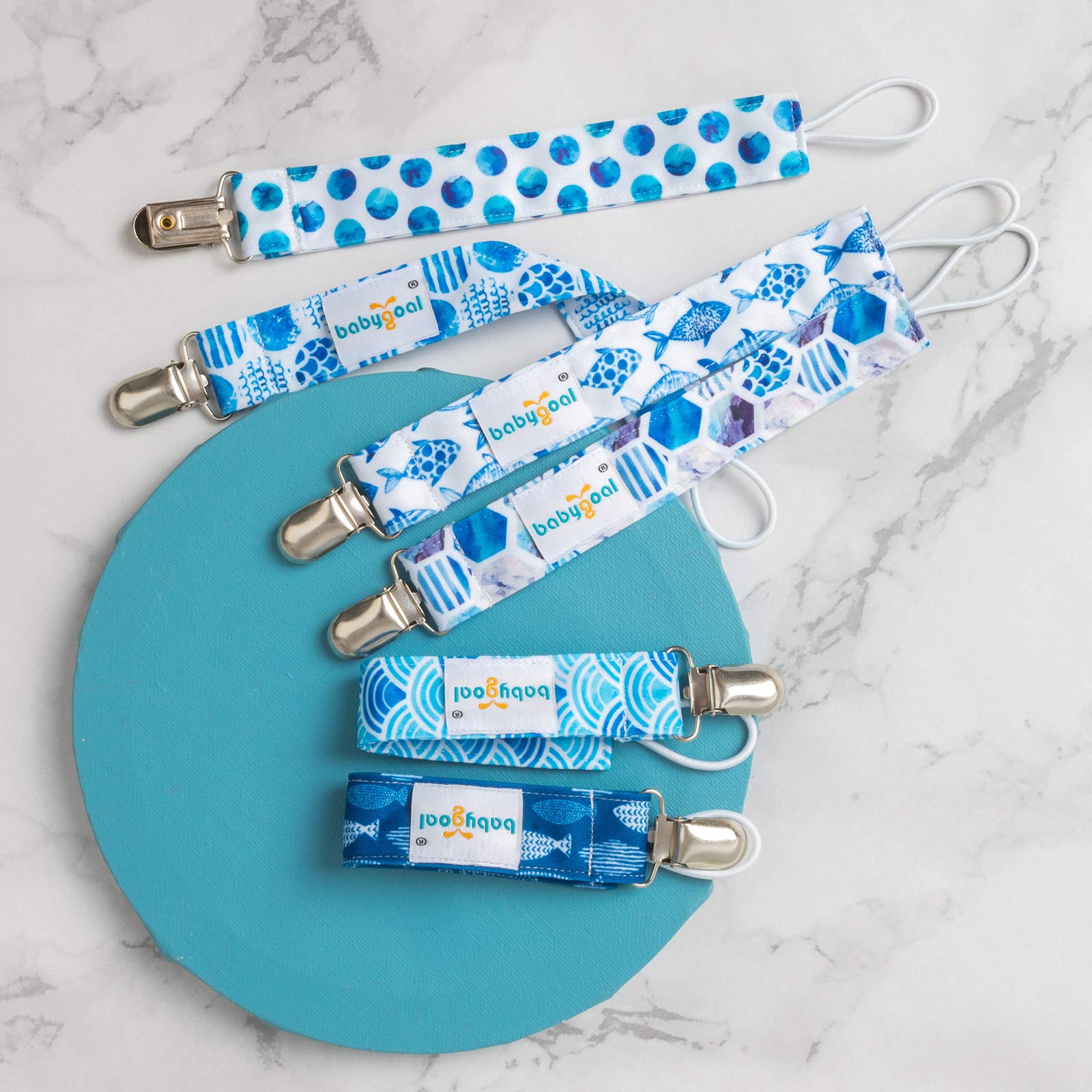 Babygoal pacifier clip fits most pacifiers with a ring, securing daily use