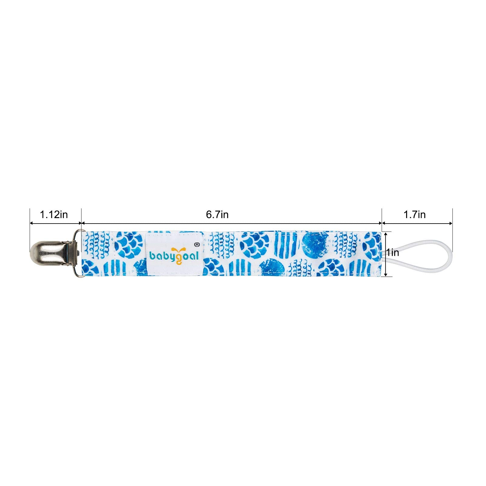 Babygoal pacifier clip uses soft, washable fabric for gentle everyday wear