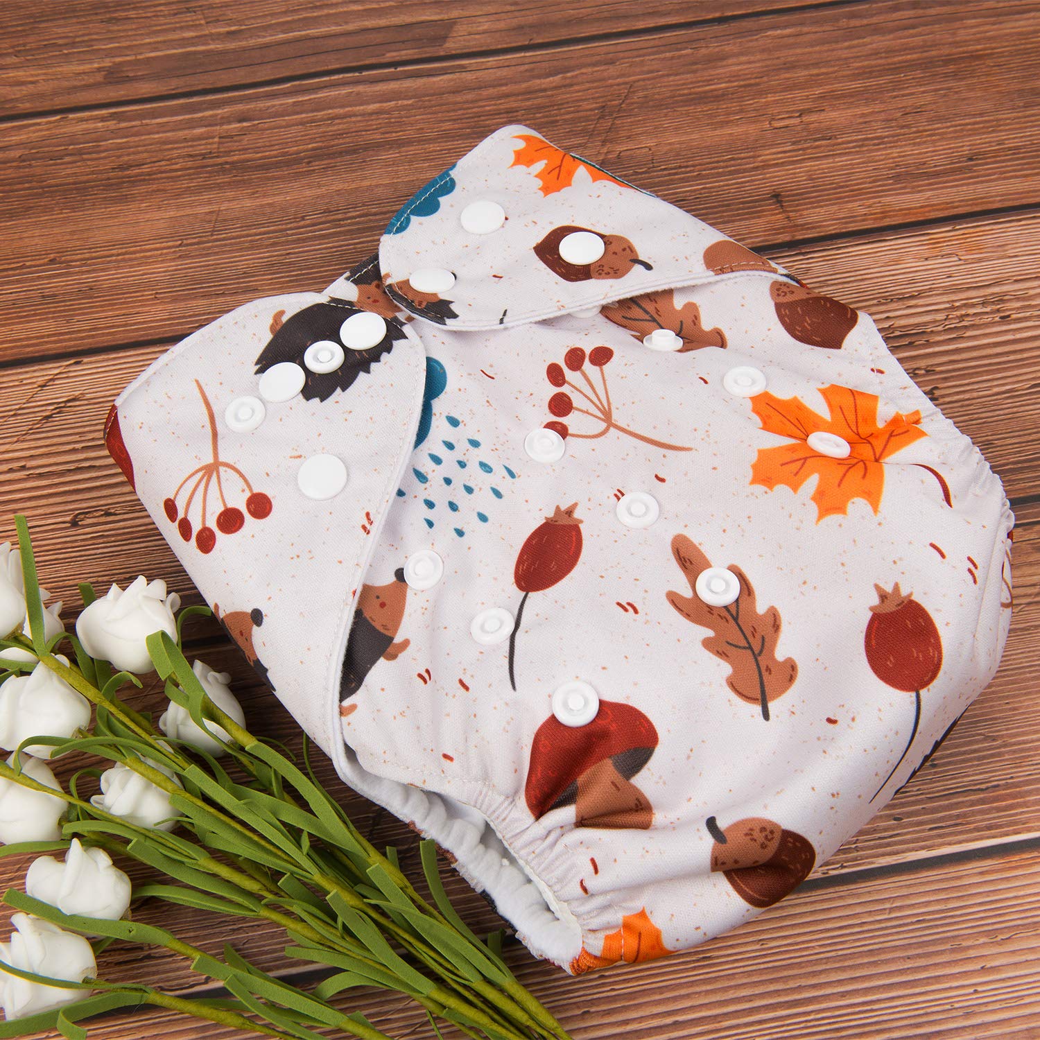 babygoal 6-diaper pack with 10 inserts offers versatile cloth diapering options.